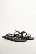 Black Tonal Loop Sandals