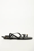 Black Tonal Loop Sandals (1)