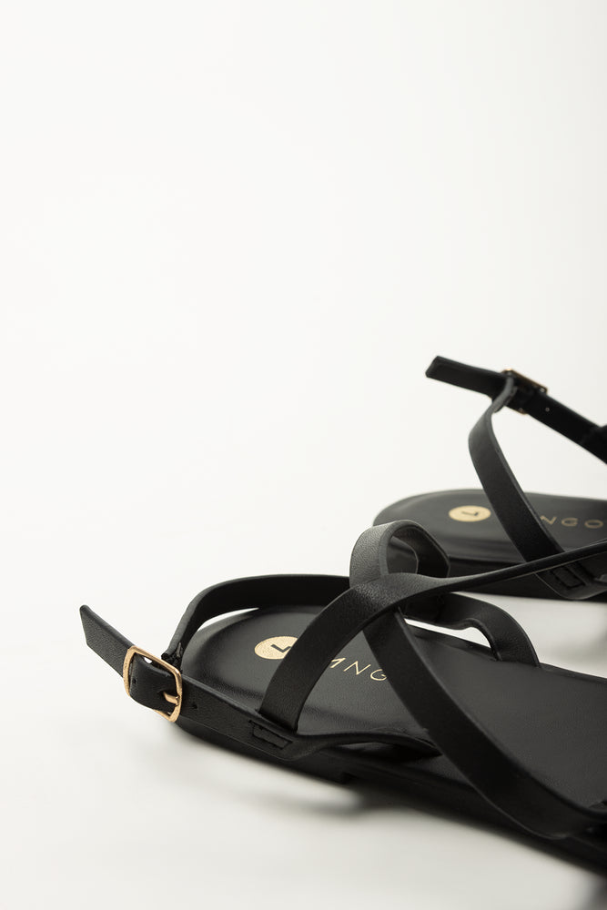 Black Tonal Loop Sandals (3)