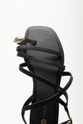 Black Tonal Loop Sandals (4)