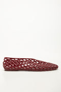 Burgundy Lattice Design Jelly Pumps (1)
