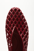 Burgundy Lattice Design Jelly Pumps (4)