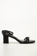 Black Strappy Mid Block Heels (1)