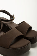Brown Wood Look Wedge Sandals (2)