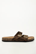 Zebra Print Double Strap Sandals (1)