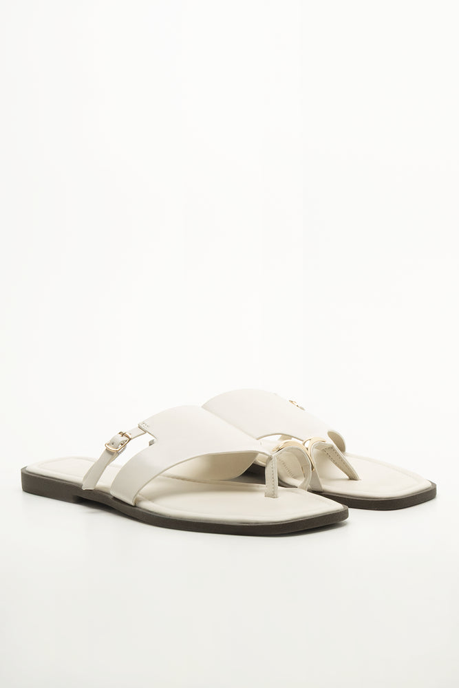 Cream Toe Post Sandals