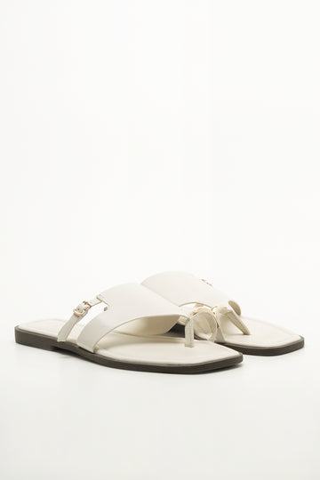 Cream Toe Post Sandals