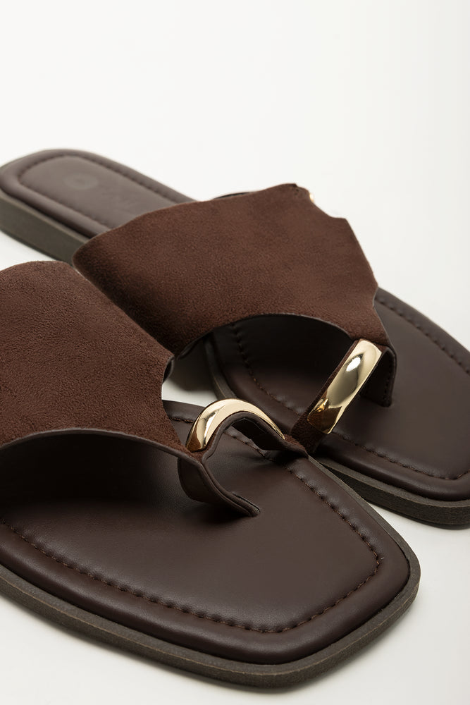 Chocolate Toe Post Sandals (2)
