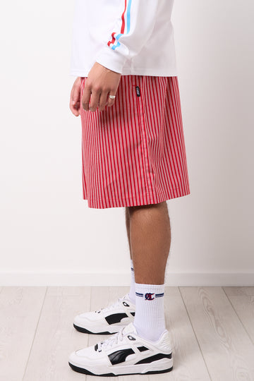 Red Striped Woven Shorts