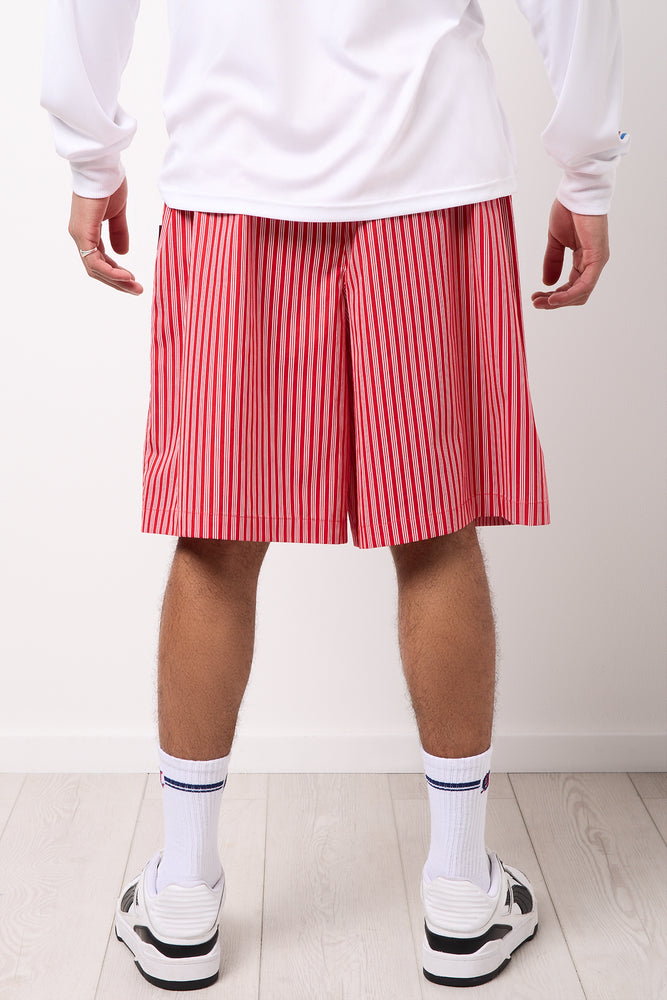 Red Striped Woven Shorts (1)
