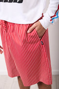 Red Striped Woven Shorts (2)