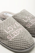 Grey Textured Closed Toe Slippers (2)