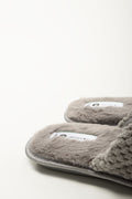 Grey Textured Closed Toe Slippers (3)