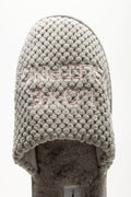 Grey Textured Closed Toe Slippers (4)