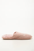 Pink Textured Closed Toe Slippers (1)