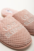 Pink Textured Closed Toe Slippers (2)