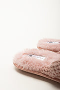 Pink Textured Closed Toe Slippers (3)