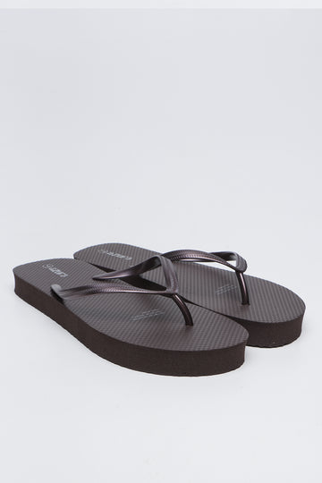 Chocolate Bronze Flatform Flip Flops