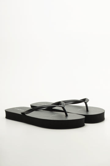 Black Flatform Flip Flops