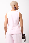 Pink Linen Blend Waistcoat (2)