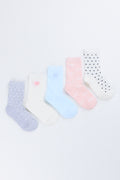 5 Pack Spotted Anklet Socks
