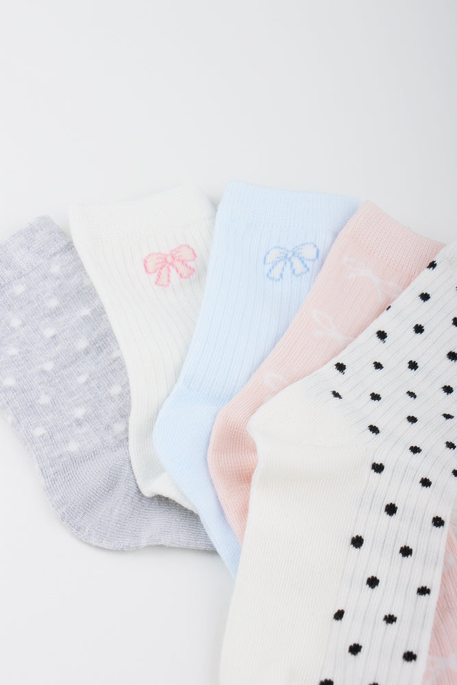 5 Pack Spotted Anklet Socks (1)