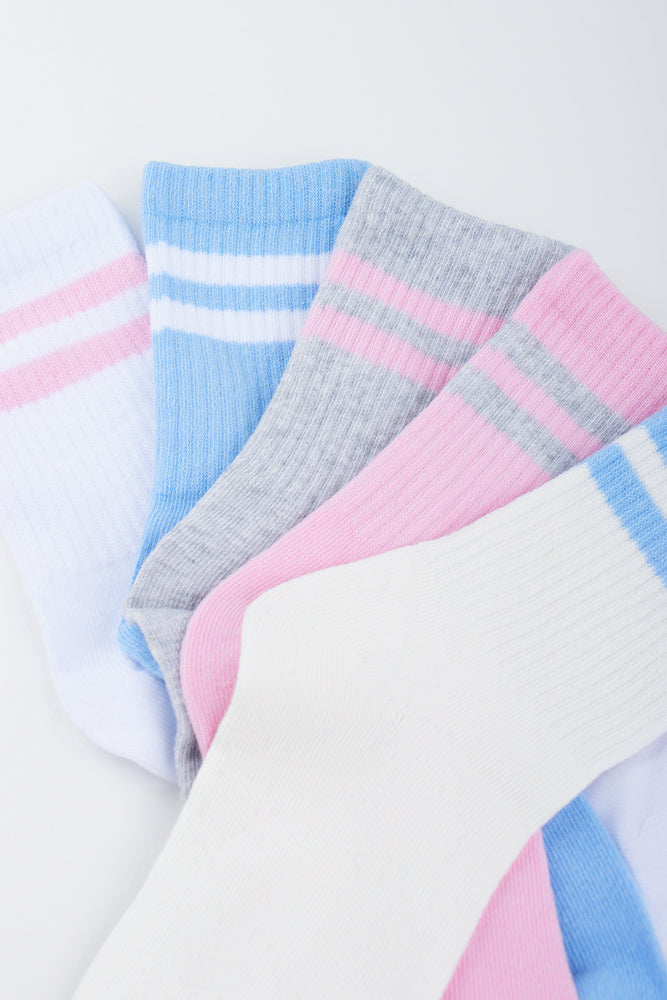 5 Pack Striped Anklet Socks (1)