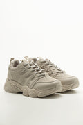 Beige Panel Detail Chunky Trainers