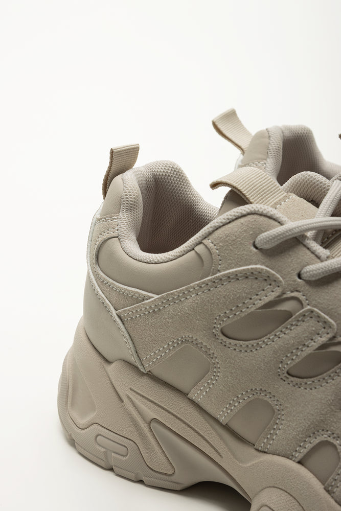 Beige Panel Detail Chunky Trainers (3)