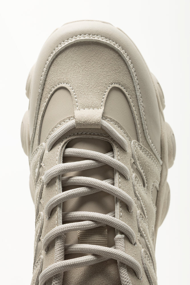 Beige Panel Detail Chunky Trainers (4)