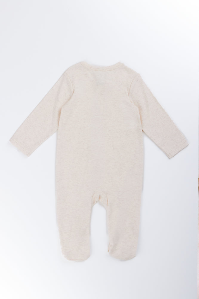 Oatmeal Melange Cotton Sleepsuit (2)