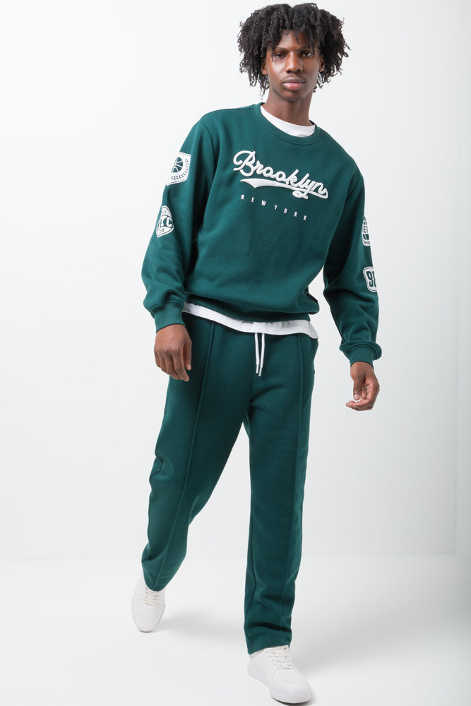 Straight Leg Knit Jogger Green