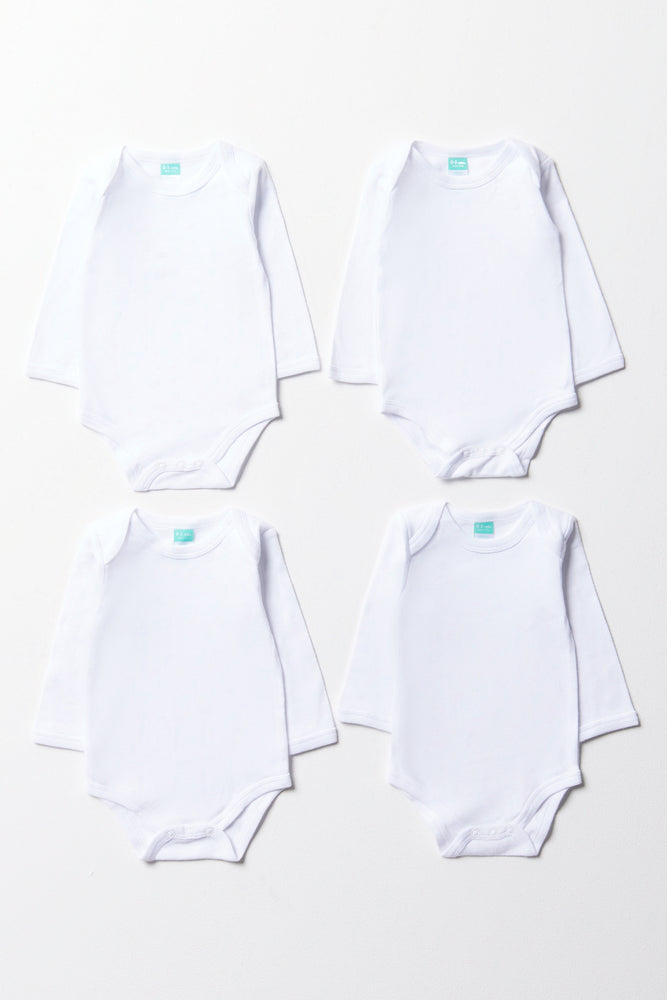 4 Pack Plain White Bodyvests