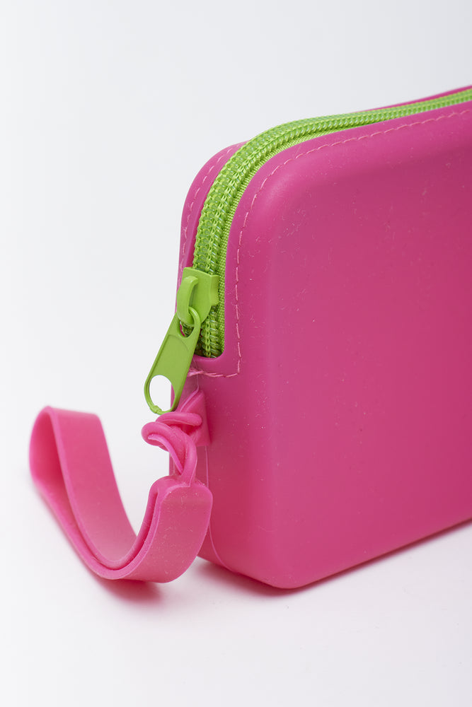 Small Pink Silicone Zip Pouch (1)