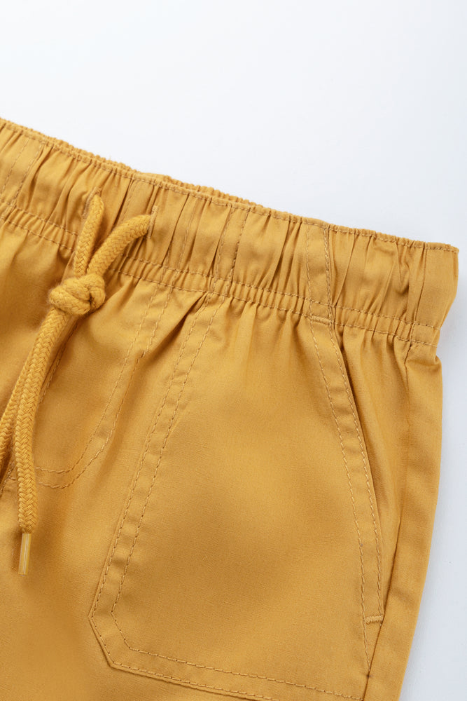 Ochre Poplin Casual Shorts (1)