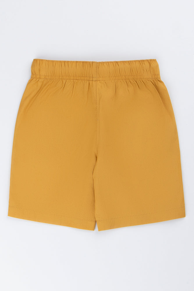 Ochre Poplin Casual Shorts (2)