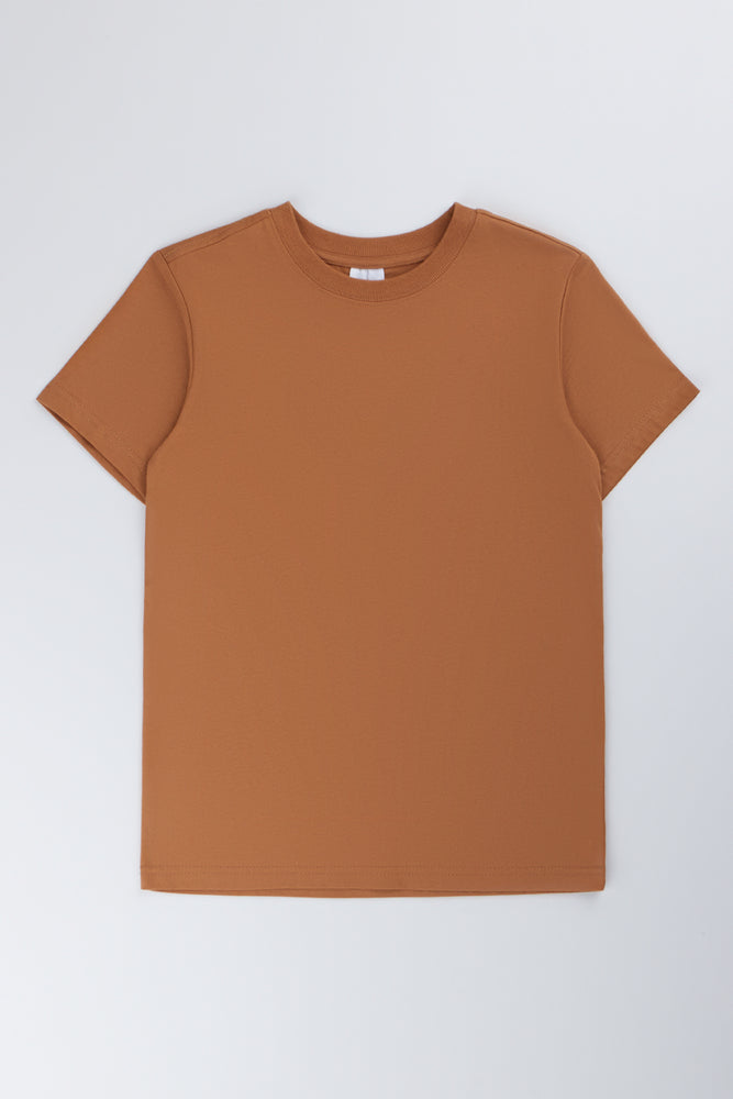 Plain Brown Short Sleeve T-Shirt