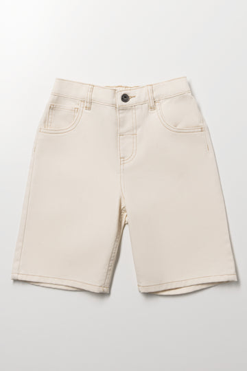Ecru Denim Shorts