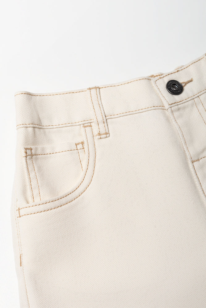 Ecru Denim Shorts (1)