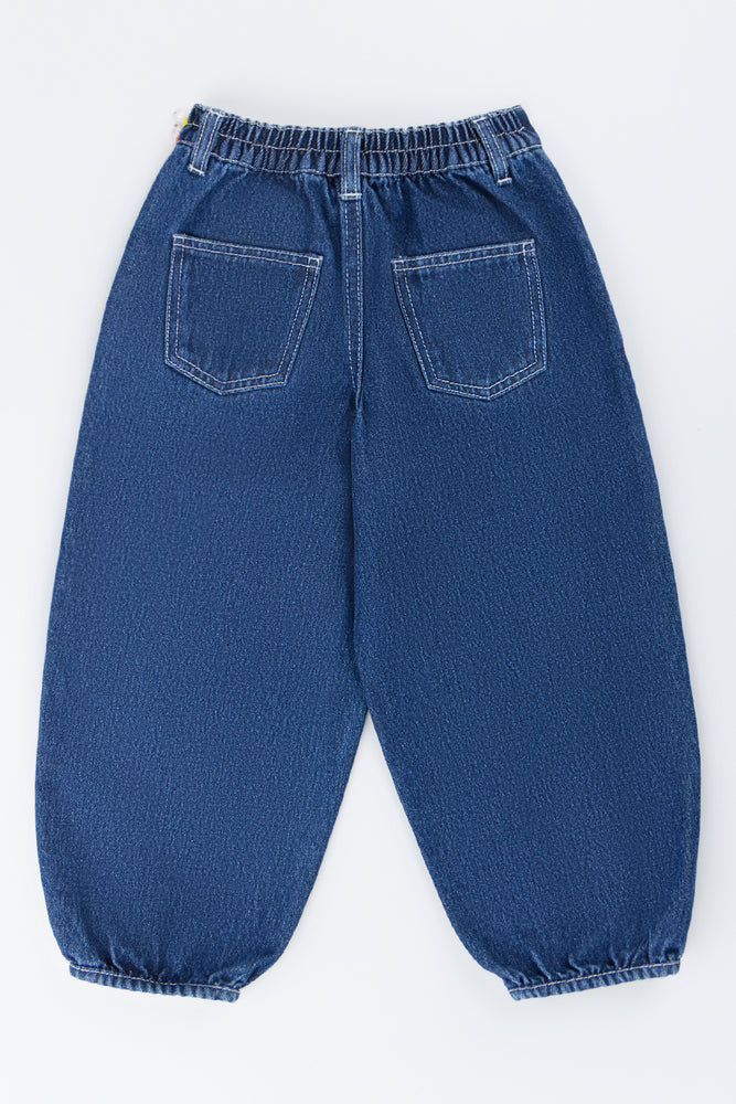 Indigo Balloon Leg Denim Pants (3)