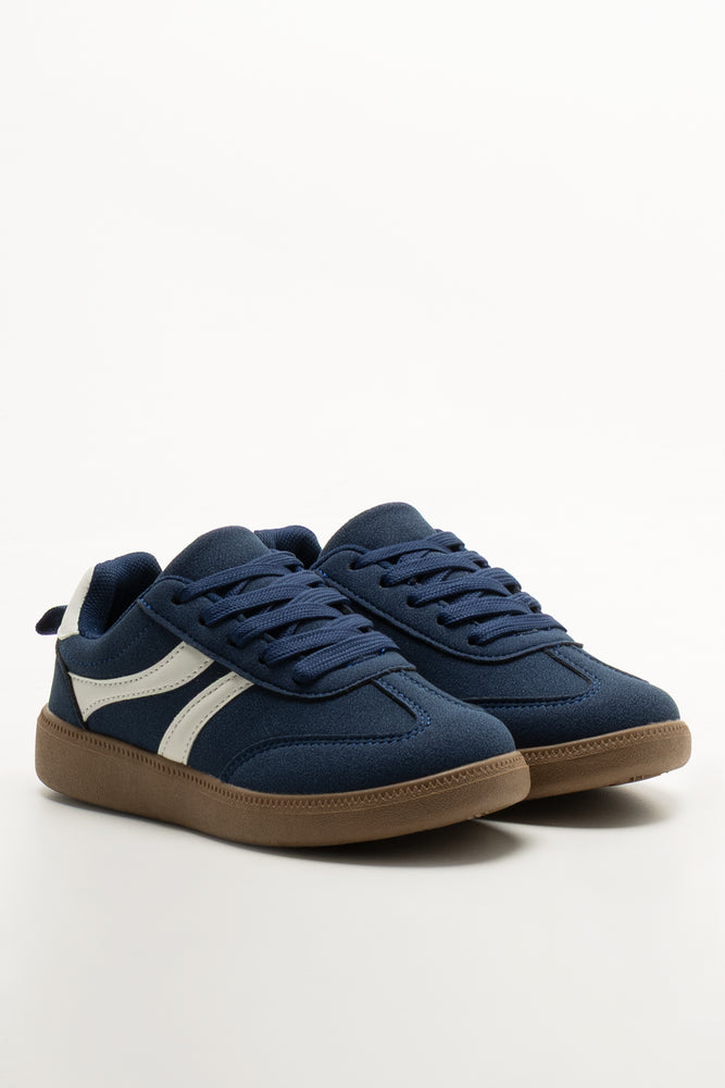 Cobalt Blue Retro Style Sneakers
