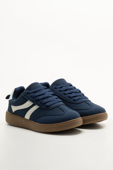 Cobalt Blue Retro Style Sneakers