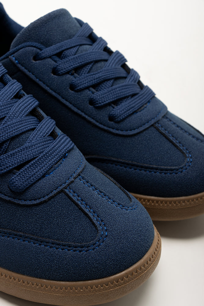 Cobalt Blue Retro Style Sneakers (2)