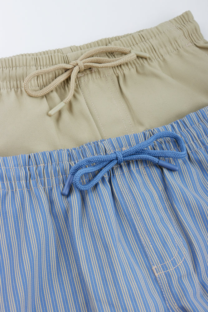 2 Pack Woven Casual Shorts (1)