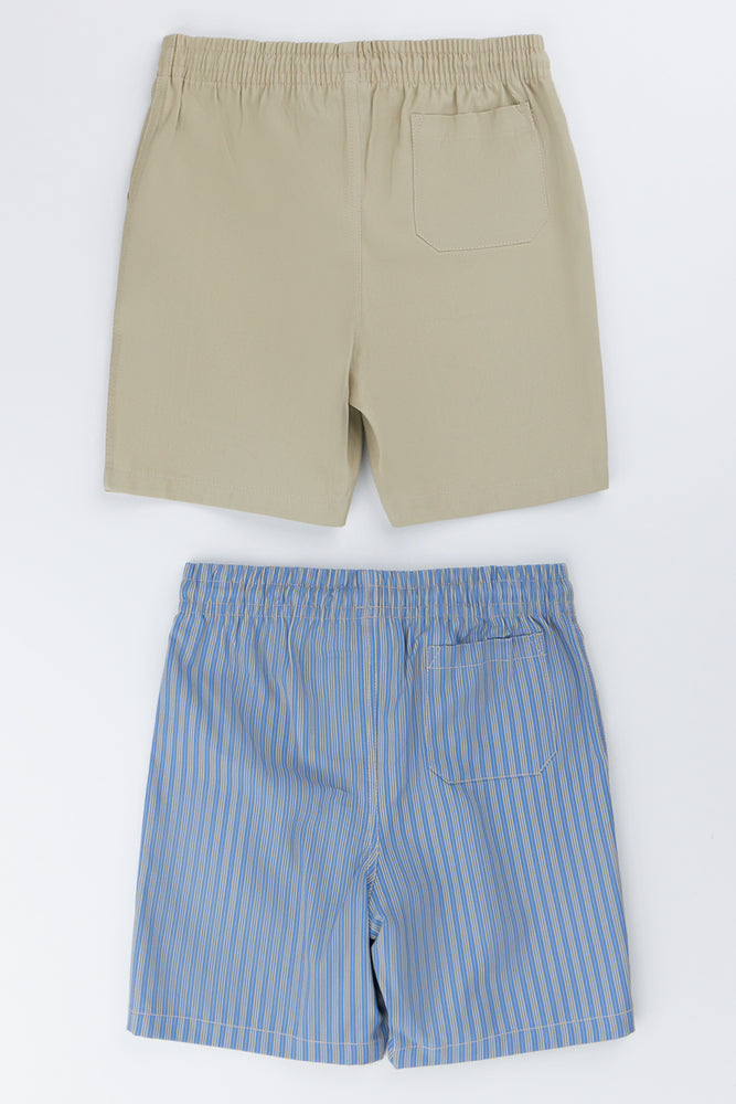 2 Pack Woven Casual Shorts (2)
