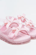Pink Glitter Bow Jelly Sandals (2)
