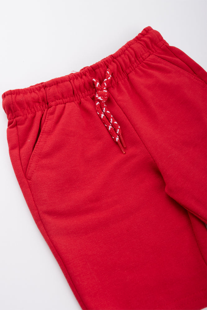Red Basic Knit Shorts (1)