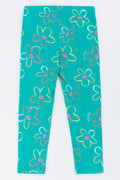 Green Daisy Floral Print Leggings (2)