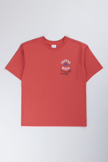 Coral Short Sleeve Boxy Beach T-Shirt