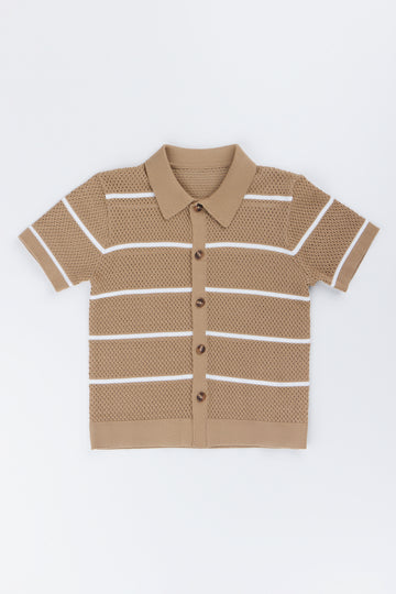 Striped Brown Knitted Shirt